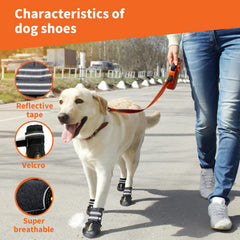DcOaGt dog boots adjustable straps closeup for secure, customizable fit.