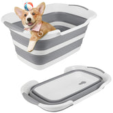 ddLUCK collapsible dog bathtub open for easy bathing