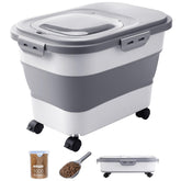 DDMOMMY collapsible dog food container saves space while holding 23 pounds of dry food