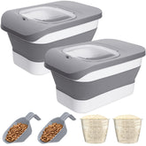 DDMOMMY dog food storage container collapsible with airtight lid keeps kibble fresh.