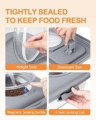 DDMOMMY large-capacity pet food container stores up to 28 pounds.