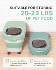 DDMOMMY pet storage 23lbs shows ample capacity for daily dry food.