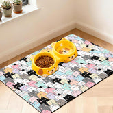 DDPODNQAK Pet Feeding Mat with large bowls prevents spills and keeps floors clean.
