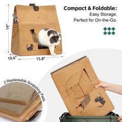 Deamoser foldable cat house design, easy to carry and store when not in use