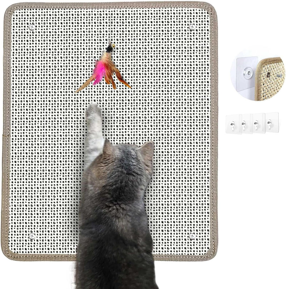 Deapher cat nail file scratcher front view demonstrates dual-action nail filing for playful grooming.