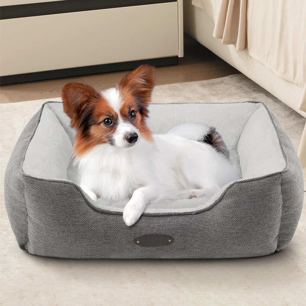 DEBANG HOME dog bed with soft plush surface for cozy comfort and easy washing.