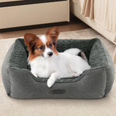 DEBANG HOME extra small bed gray plush surface for cozy small-pet naps