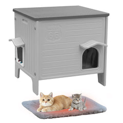 Deblue cat house outdoor weatherproof exterior keeps pets dry in rain