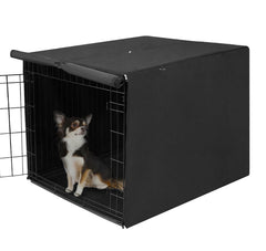 Deblue durable crate cover side view fits 30-inch crate for privacy and tidy space