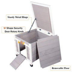 Deblue Weatherproof Cat House elevated floor keeps small pets dry above ground