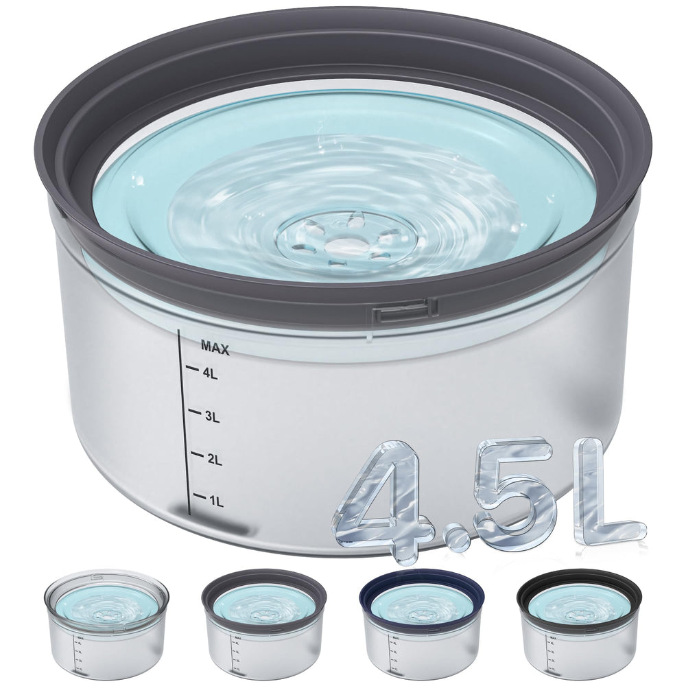Decflow 1.2 gallon dog water bowl with no spill design for mess-free drinking