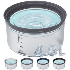 Decflow 1.2 gallon dog water bowl with no spill design for mess-free drinking