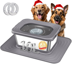 Decflow 10L stainless steel dog water bowl shows large-capacity hydration for big breeds.