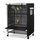 DECKALY universal bird cage cover XL left view shows dark fabric for quiet night time