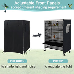 DECKALY universal bird cage cover XL ventilation windows open highlighting airflow and observation