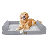 Deconovo sofa dog bed with C-shape bolster supports head and neck for cozy lounging.