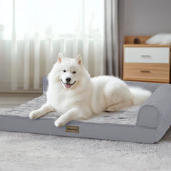 Deconovo sofa dog bed features egg-crate-foam-core delivering breathable, cushioned comfort.