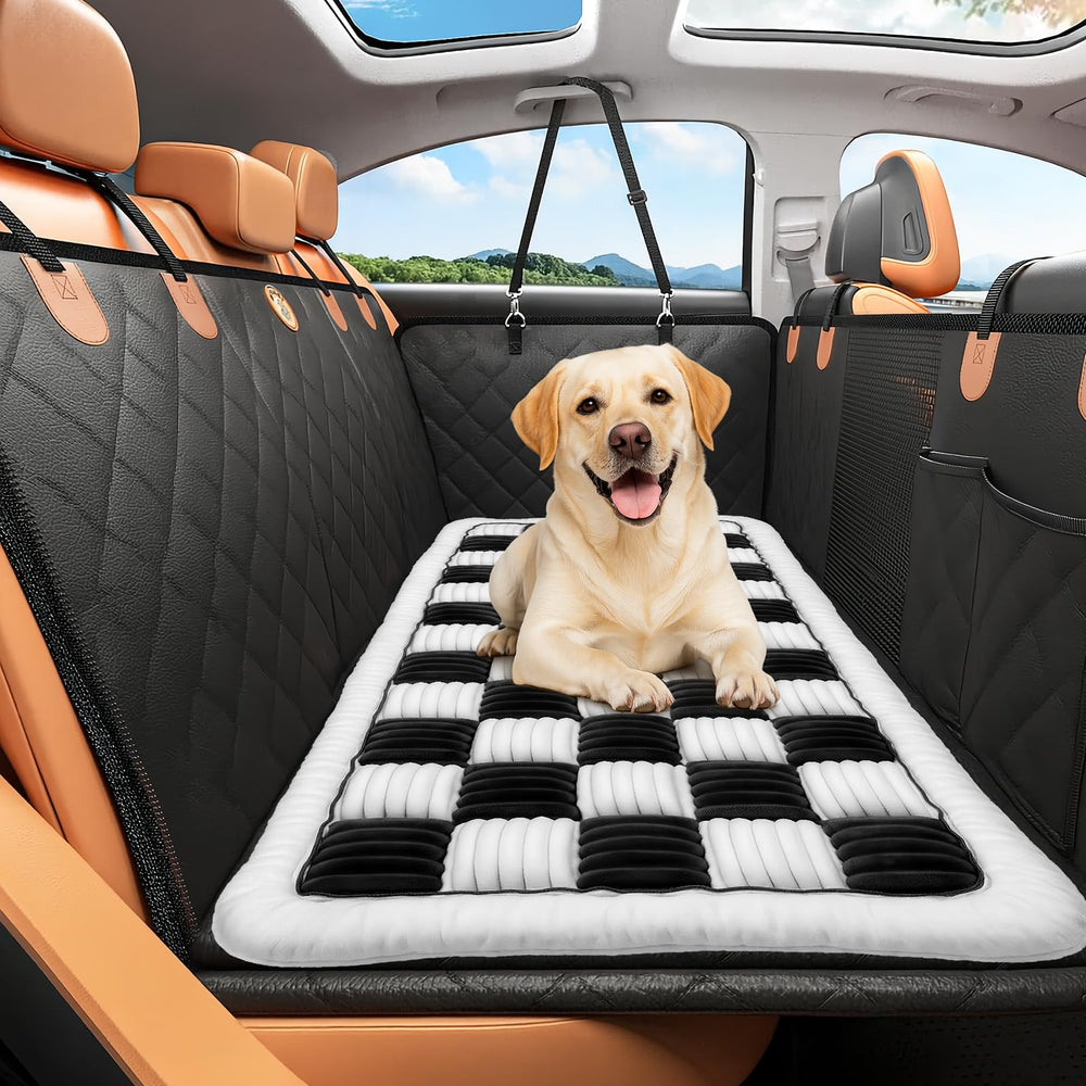 Deep Dream backseat dog bed on car seat offers a safe, comfy ride.
