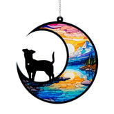 DeerZone dog memorial suncatcher ornament catches sunlight to brighten a keepsake display.