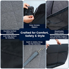 Dekeyoo front seat dog car seat zippered side flaps for easy access