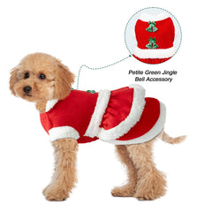 Delifur dog Christmas dress stretchable neck for easy on/off and comfy wear.