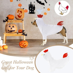 DELIFUR dog halloween chicken costume back view highlights full outfit for cosplay