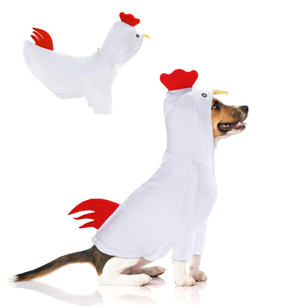 DELIFUR dog halloween chicken costume front view for festive photo opportunities