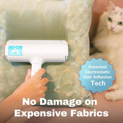 DELOMO Pet Hair Roller on car seat for fast, lint-free rides with pets.