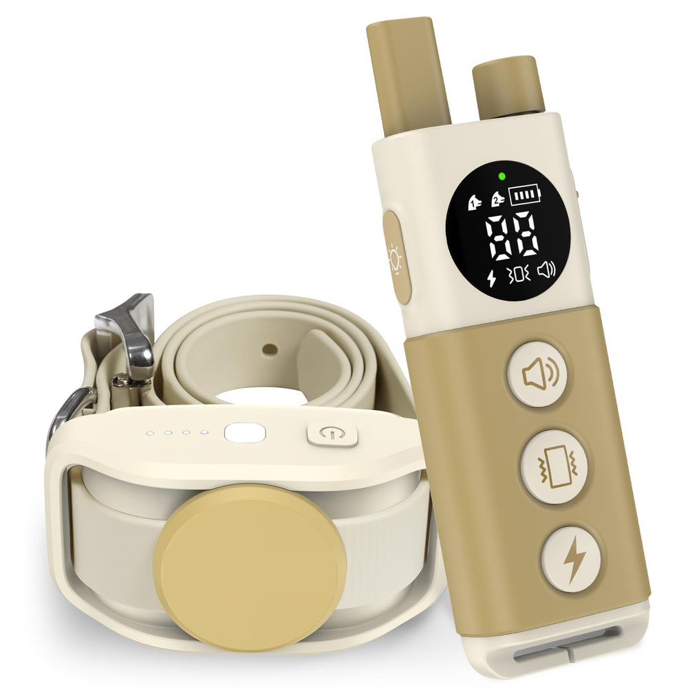 Delupet dog shock collar remote 4200ft enables long-range training sessions.