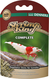 Dennerle Shrimp King Complete packaging close-up showing natural ingredients for healthy growth.