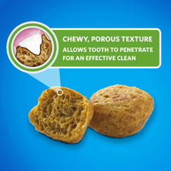 Dentalife clean-all-sides closeup shows the treat cleaning teeth from multiple angles
