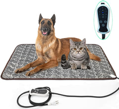 DEOMAN pet heating pad with digital display offers precise warmth for cozy naps.