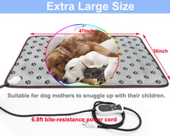 DEOMAN pet heating pad digital heat-control demonstrates precise temperature levels.