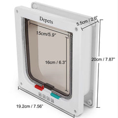 Depets cat door exterior features a weather resistant screen.