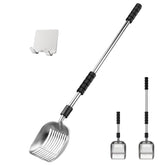 Depets cat litter scoop with deep shovel enables quick clump sifting.