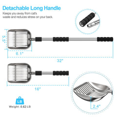 Depets cat litter scoop with foam pad grip provides comfortable handling.