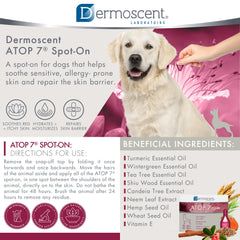 Dermoscent ATOP 7 spot-on four-pipettes-pack highlights at-a-glance treatment options.