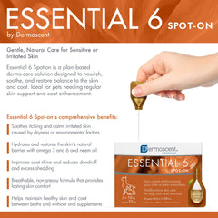 Dermoscent Essential 6 spot-on pipette being used for precise application on skin.