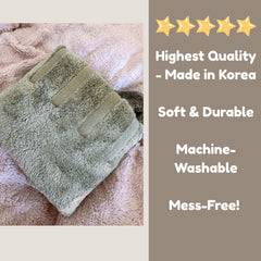 DERPYCHAPPY microfiber close-up showcases ultra-absorbent fabric for rapid drying.
