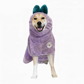 DERPYCHAPPY premium dog towel robe with secure Velcro strap for snug post-bath drying.