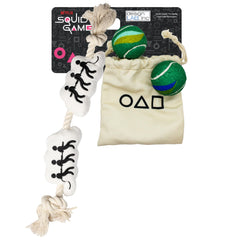design LAB Squid Game plush toy pack with squeaker for interactive dog play