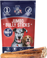 Devil Dog Pet Co jumbo bully sticks 12in pack front view durable long-lasting chew for dogs