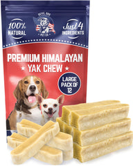 Devil Dog Pet Co Himalayan Yak Chews large 12-pack closeup for durable dog chew