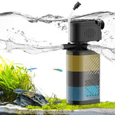 Devopet aquarium filter dual outlet setup improves circulation for clearer water.