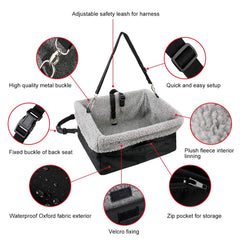 Devoted Doggy Deluxe waterproof bottom protects car interior from spills.