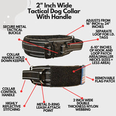 DEZIZEUSK9 adjustable neck size 16 to 25 inches for medium to XL dogs.