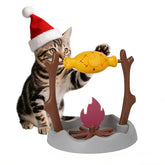 DFQ Cat BBQ Toy rotating campfire boosts engagement with rotating feature and treat rewards.