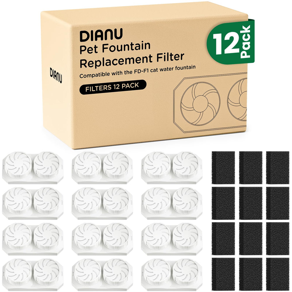 DIANU cat fountain replacement filter carbon pack reduces odors for clearer drinking water