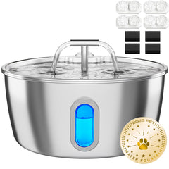 Dianu Cat Water Fountain shows water level window for quick monitoring and steady hydration.