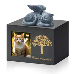 DiDiBirDi Cat Urn Ashes Tree Pattern shows a durable memorial for cherished memories.